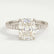LIVELY - Elongated Cushion Lab Diamond 18k White Gold Petite Hidden Halo Pavé Shoulder Set