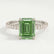 LIVELY - Emerald Green Lab Diamond 18k White Gold Hidden Halo Micro Pavé Shoulder Set Ring