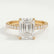 LIVELY - Emerald Lab Diamond & Diamond 18k Yellow Gold Hidden Halo Micro Pavé Shoulder Set