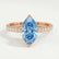 LIVELY - Marquise Blue Lab Diamond 18K Rose Gold Micro Pavé Hidden Halo