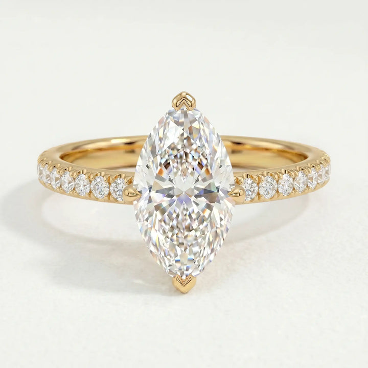 LIVELY - Marquise Lab Diamond 18K Yellow Gold Micro Pavé Hidden Halo