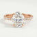 Lively oval lab diamond hidden halo shoulder set 18k rose gold engagement ring