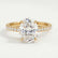 Lively oval lab diamond hidden halo shoulder set 18k yellow gold engagement ring
