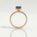 Lively princess alexandrite and diamond hidden halo ring in rose gold – view 2