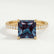 Lively princess alexandrite and diamond hidden halo ring in yellow gold – view 1