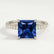 Lively princess blue sapphire and diamond hidden halo ring – view 1
