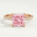 LIVELY - Princess Pink Lab Diamond 18k Rose Gold Petite Hidden Halo