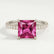 Lively princess pink sapphire and diamond hidden halo ring – view 1