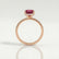 Lively princess ruby and diamond hidden halo ring in rose gold – view 2