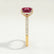 Lively princess ruby and diamond hidden halo ring in yellow gold – view 3