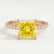 LIVELY - Princess Yellow Lab Diamond 18k Rose Gold Petite Hidden Halo