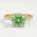 LIVELY - Round Green Lab Diamond 18k Yellow Gold Petite Hidden Halo Pavé Shoulder Set Ring