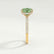 LIVELY - Round Green Lab Diamond 18k Yellow Gold Petite Hidden Halo Pavé Shoulder Set Ring