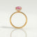 LIVELY - Round Pink Lab Diamond 18k Yellow Gold Petite Hidden Halo Pavé Shoulder Set Ring