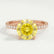 LIVELY - Round Yellow Lab Diamond 18k Rose Gold Petite Hidden Halo Pavé Shoulder Set Ring