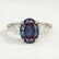 LOUELLA - Oval Alexandrite Oval Petite Trilogy Engagement Ring 18k White Gold