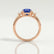 LOUELLA - Oval Blue Sapphire Oval Petite Trilogy Engagement Ring 18k Rose Gold
