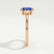 LOUELLA - Oval Blue Sapphire Oval Petite Trilogy Engagement Ring 18k Rose Gold