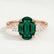 LOUELLA - Oval Emerald Oval Petite Trilogy Engagement Ring 18k Rose Gold