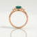 LOUELLA - Oval Emerald Oval Petite Trilogy Engagement Ring 18k Rose Gold