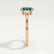 LOUELLA - Oval Emerald Oval Petite Trilogy Engagement Ring 18k Rose Gold