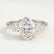 Louella oval and round lab diamond trilogy 18k white gold platinum engagement ring
