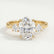 Louella oval and round lab diamond trilogy 18k yellow gold engagement ring