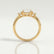 Louella oval and round lab diamond trilogy 18k yellow gold engagement ring