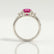 LOUELLA - Oval Pink Sapphire Oval Petite Trilogy Engagement Ring 18k White Gold