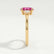 LOUELLA - Oval Pink Sapphire Oval Petite Trilogy Engagement Ring 18k Yellow Gold
