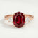 LOUELLA - Oval Ruby Oval Petite Trilogy Engagement Ring 18k Rose Gold