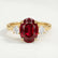 LOUELLA - Oval Ruby Oval Petite Trilogy Engagement Ring 18k Yellow Gold