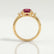 LOUELLA - Oval Ruby Oval Petite Trilogy Engagement Ring 18k Yellow Gold