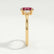 LOUELLA - Oval Ruby Oval Petite Trilogy Engagement Ring 18k Yellow Gold