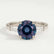 LOVETTA - Round Alexandrite & Diamond Baguette 18k White Gold Trilogy