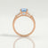 LOVETTA - Round Aquamarine Blue Sapphire & Diamond Baguette 18k Rose Gold Trilogy