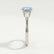 LOVETTA - Round Aquamarine Blue Sapphire & Diamond Baguette 18k White Gold Trilogy