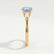 LOVETTA - Round Aquamarine Blue Sapphire & Diamond Baguette 18k Yellow Gold Trilogy