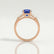LOVETTA - Round Blue Sapphire & Diamond Baguette 18k Rose Gold Trilogy