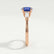 LOVETTA - Round Blue Sapphire & Diamond Baguette 18k Rose Gold Trilogy