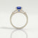 LOVETTA - Round Blue Sapphire & Diamond Baguette Platinum Trilogy
