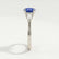LOVETTA - Round Blue Sapphire & Diamond Baguette Platinum Trilogy
