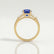 LOVETTA - Round Blue Sapphire & Diamond Baguette 18k Yellow Gold Trilogy