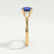LOVETTA - Round Blue Sapphire & Diamond Baguette 18k Yellow Gold Trilogy