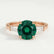 LOVETTA - Round Emerald & Diamond Baguette 18k Rose Gold Trilogy