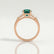 LOVETTA - Round Emerald & Diamond Baguette 18k Rose Gold Trilogy