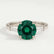 LOVETTA - Round Emerald & Diamond Baguette Platinum Trilogy