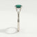 LOVETTA - Round Emerald & Diamond Baguette 18k White Gold Trilogy