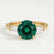 LOVETTA - Round Emerald & Diamond Baguette 18k Yellow Gold Trilogy