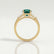 LOVETTA - Round Emerald & Diamond Baguette 18k Yellow Gold Trilogy